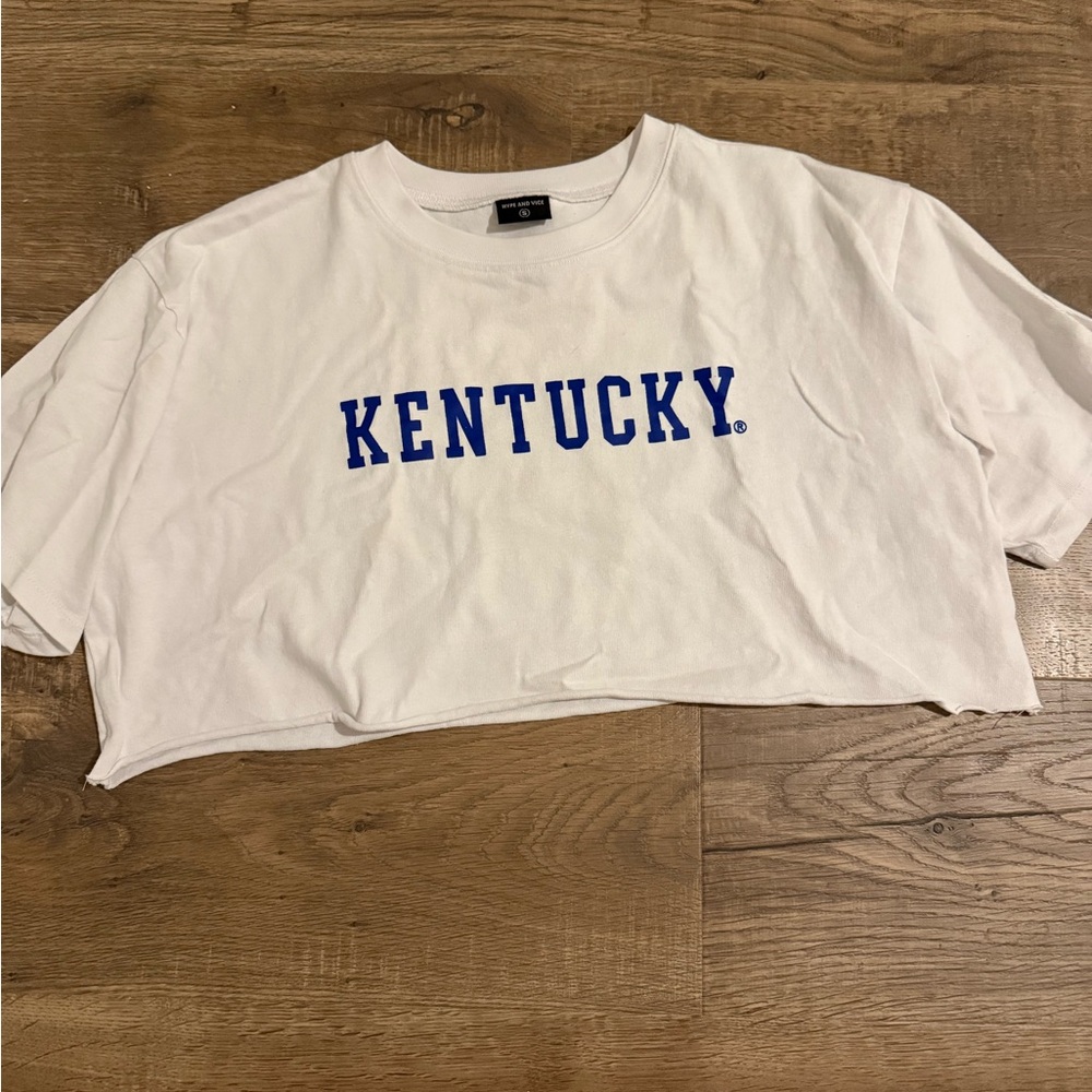 White Kentucky Crop Top
